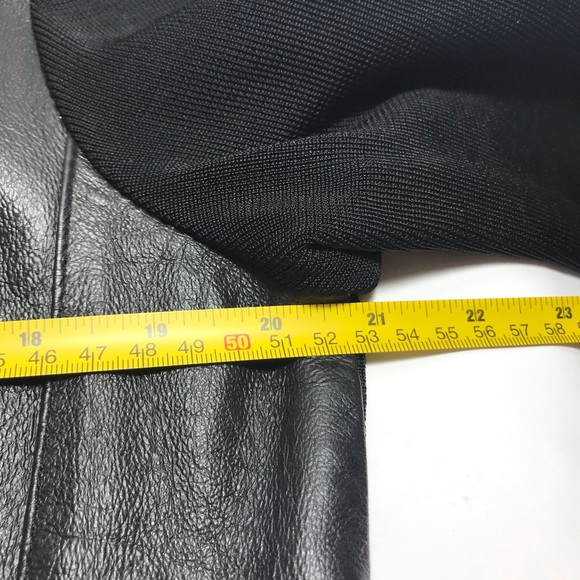 Vintage Nygard Collection Black Leather Front Mixed Media Jacket Size L - Picture 11 of 13